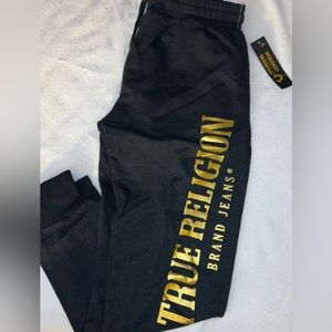 NWT Men True Religion Joggers Lounge Wear Jogging Pants Size Small Charcoal Gray